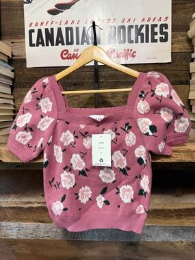 Willow & Wind Mauve Floral Knit Top